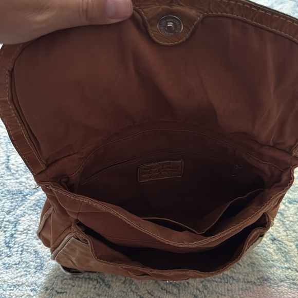 Vintage Fossil leather and canvas keeper Crossbody purse - Picture 3 of 6